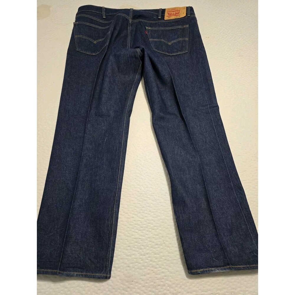 LEVI Vintage STRAUSS Men 501 Original Riverted Denim Jean Wide-leg Dark Blue